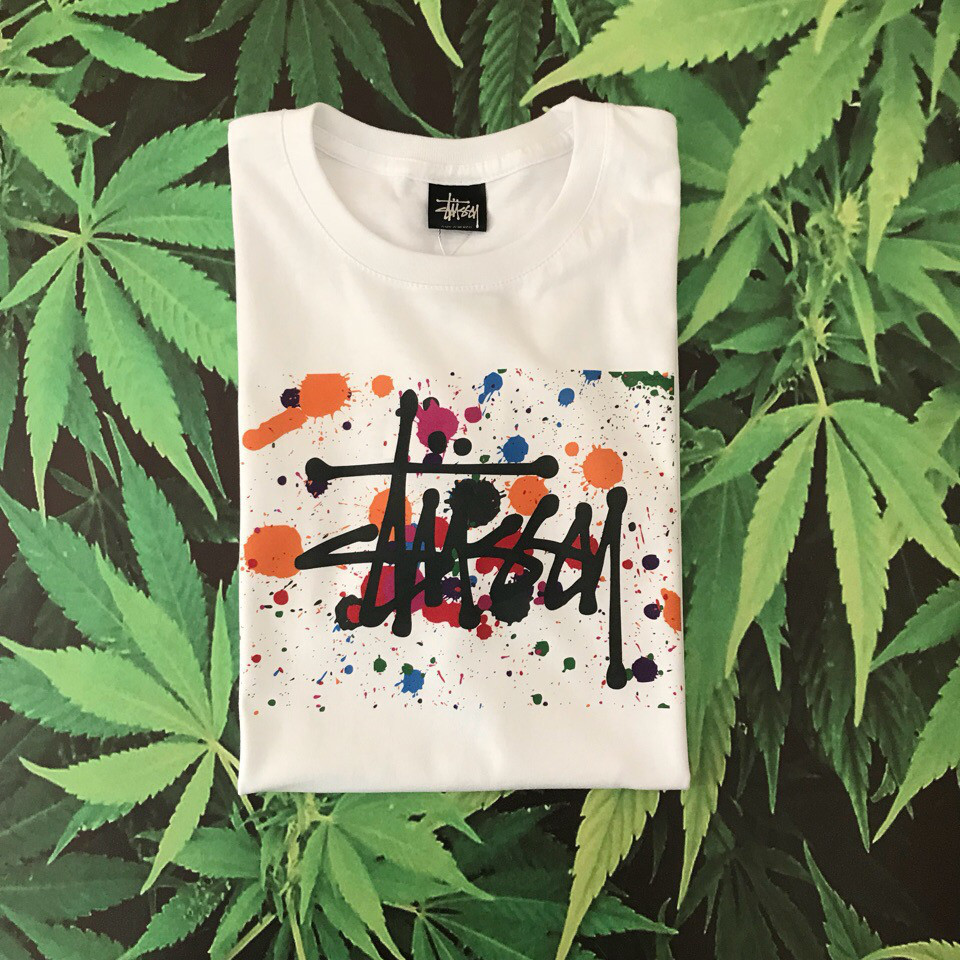 Біла футболка Stussy Graffity