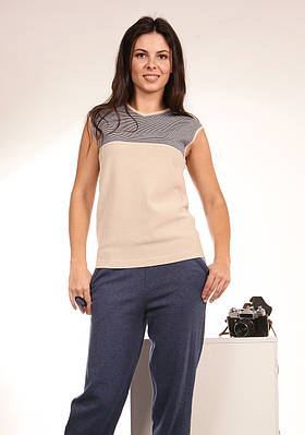 Топ із декором дрібні смужки