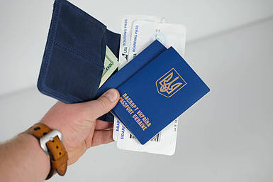 Обкладинка для документів Модель №13 з натуральної шкіри колір Синій
