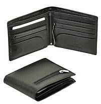 Гаманець чоловічий шкіряний чорний на магніті монетниця зовні затискач натуральна шкіра Dr. Bond MSM-3, фото 2