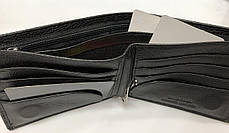 Гаманець чоловічий шкіряний чорний на магніті монетниця зовні затискач натуральна шкіра Dr. Bond MSM-3, фото 3