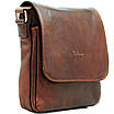 Сумка чоловіча на плече з натуральної шкіри повсякденна міська для документів коричнева, фото 8