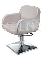 Кресло парикмахерское Sofia на гидравлике квадрат выпуклый экокожа кремовая (Velmi TM)