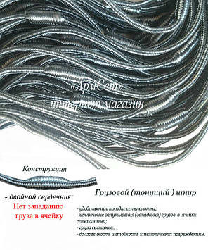 Шнур вантажний 54 гм/м. 100 метрів. Подвійний сердечник