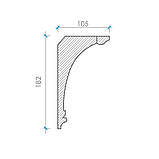 Карниз з гіпсу, гіпсовий карниз к-6 h 182х105 мм., фото 2