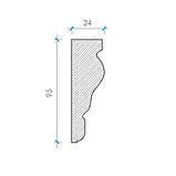 Карниз з гіпсу, гіпсовий карниз к-9 һ95х24 мм., фото 2