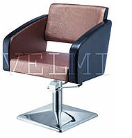 Кресло парикмахерское Gloria на гидравлике квадрат выпуклый хром (Velmi TM)