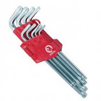 Набір Г-подібних ключів TORX 9 шт, Т10-Т50, Cr-V, Big INTERTOOL HT-0608