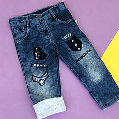 Зимні джинси для хлопчика 1-2-3-4 роки ОПТОМ