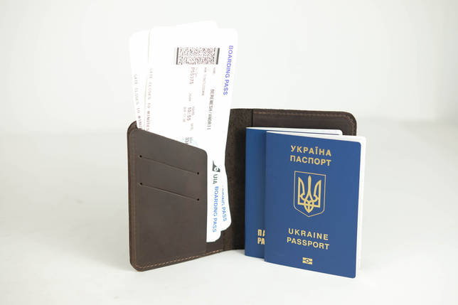 Обкладинка для документів Модель №16 з натуральної шкіри колір Шоколад, фото 1