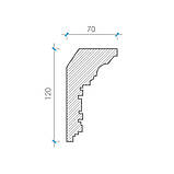 Карниз з гіпсу, гіпсовий карниз к-19 һ120х70 мм., фото 2