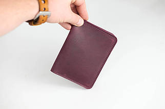 Обкладинка для документів Модель №16 з натуральної шкіри колір Бордо, фото 3