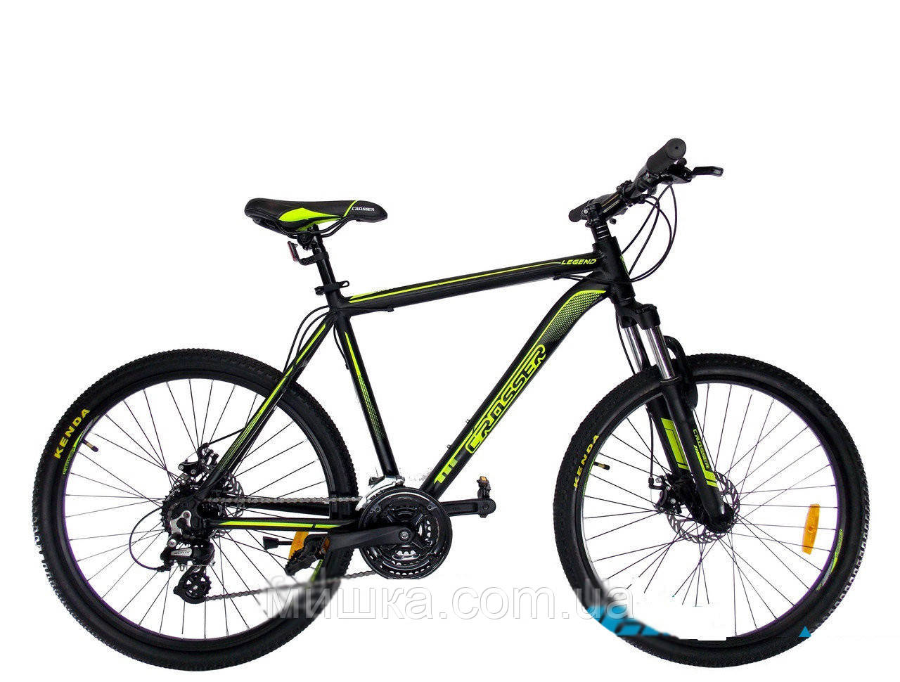 Велосипед гірський Crosser Legend-1*20 26" чорно-салатовий алюмінієвий, фото 1