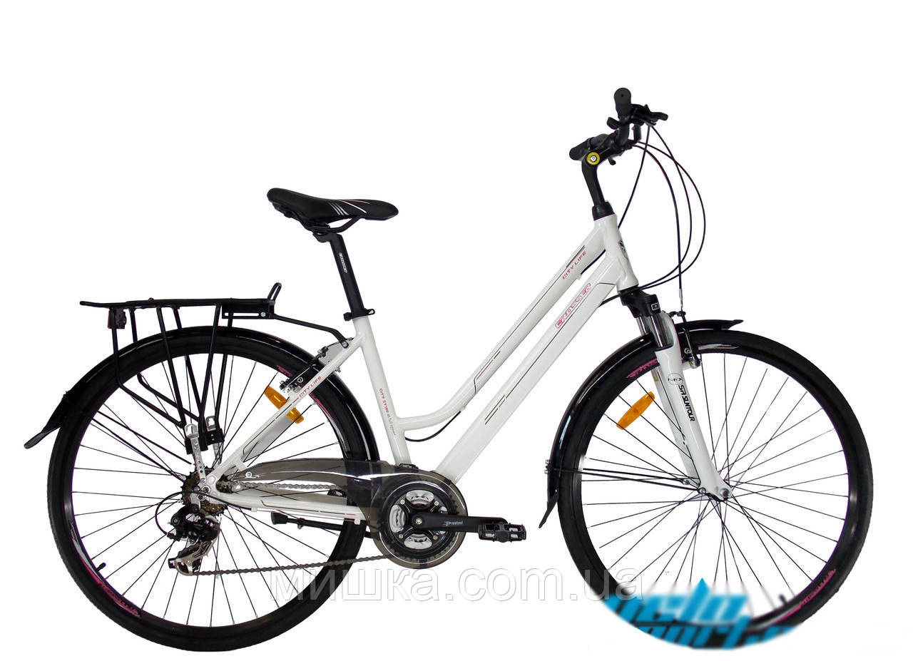 Велосипед Crosser City Life Lady 28" білий гірський жіночий алюмінієвий, фото 1