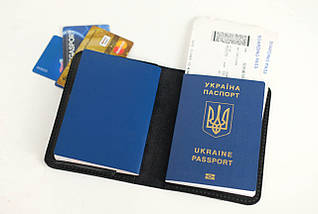 Обкладинка для документів Модель №16 з натуральної шкіри колір Чорний, фото 4