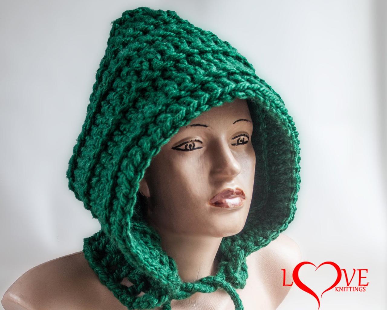 Шапка, жіноча в'язана шапка, Шапка капюшон, HandMade шапка модна стильна шапка