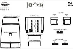Накладки на торпеду Seat Alhambra 1996-2010 (декор панелі Сеат Альхамбра)