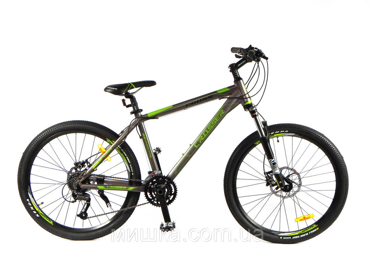 Велосипед Crosser Cross-1 *17.5 26" сіро-жовтогарячий гірський алюмінієвий, фото 1