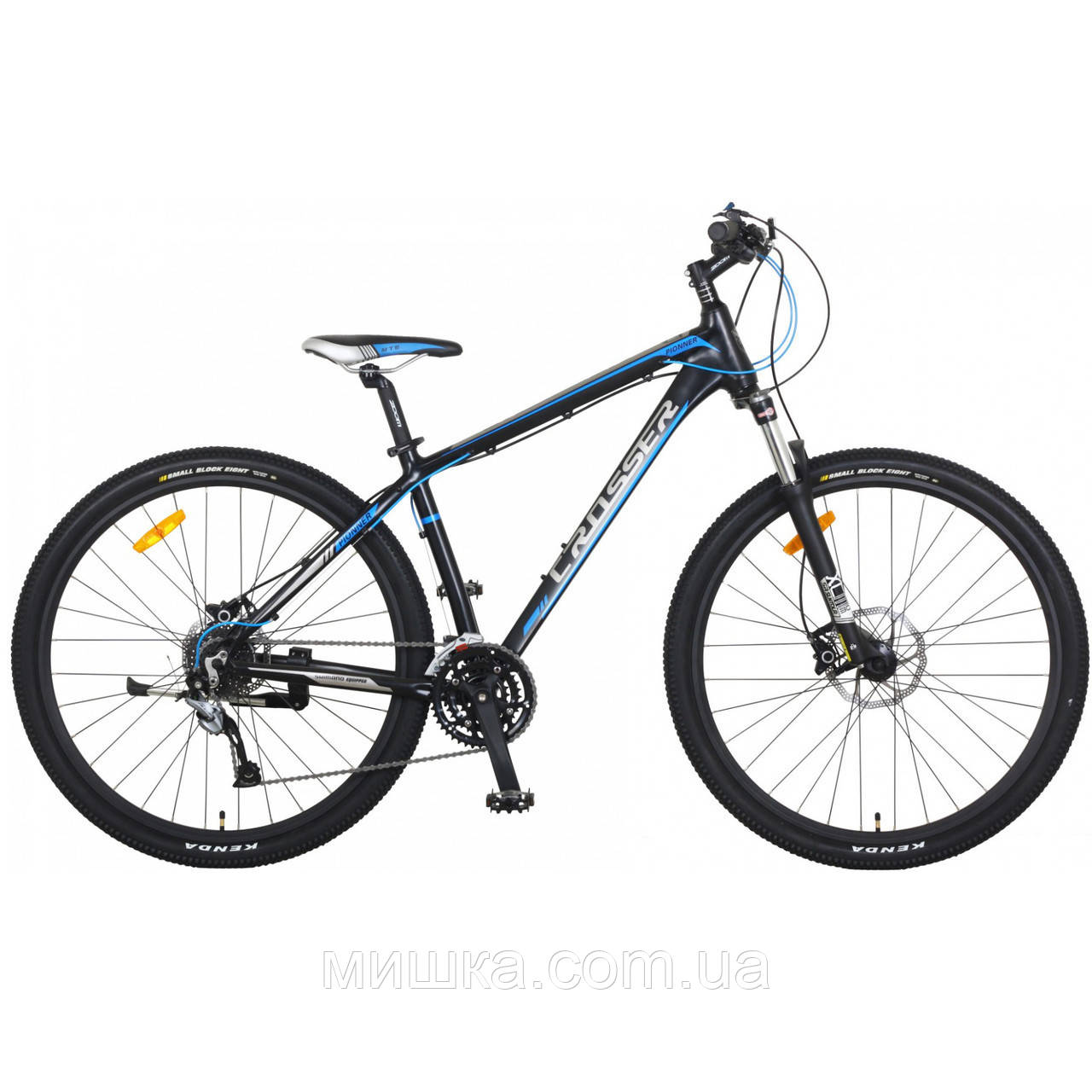 Велосипед CROSSER Pionner*17" рама  26" серо-синий алюминиевый горный гидравлика