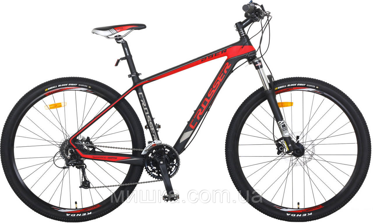 Велосипед Crosser Genesis*19 29" гірська карбонова рама чорно-червоний гідравліка