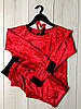 Червоний велюровий костюм кофта та штани: жіночий домашній одяг, фото 2