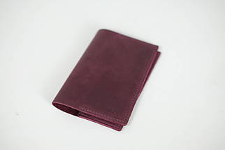 Обкладинка для документів Модель №12 з натуральної шкіри колір Бордо, фото 2