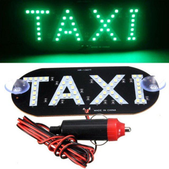 Автомобільне LED табло табличка Таксі TAXI 12В, зелене в прикурювач