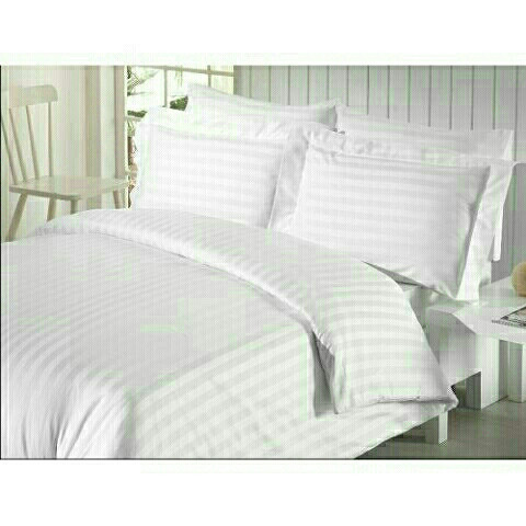 Сімейна постільна білизна бязь голд - Біла смужка на білому