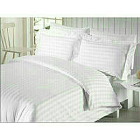 Півтораспальний постільний комплект - Біла смужка на білому