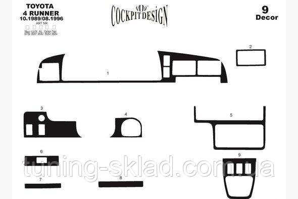 Накладки на торпеду Toyota 4Runner 1989-1995 (декор панелі Тойота Раннер)