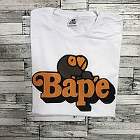 Bape футболка белая Крутые живые фотки Бирка Бейп