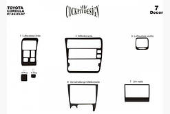 Накладки на торпеду Toyota Corolla 1993-1998 (декор панелі Тойота Корола)