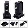 Хаб концентратор Dellta USB 2.0 на 7 портів із блоком живлення Black (50107), фото 3
