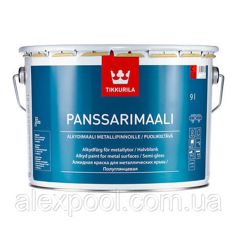 Panssarimaali Напівглянсова алкідна фарба для металевих дахів З 9 л