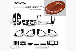 Накладки на торпеду Toyota Yaris Verso 2000-2004 (декор панелі Тойота Ярис)