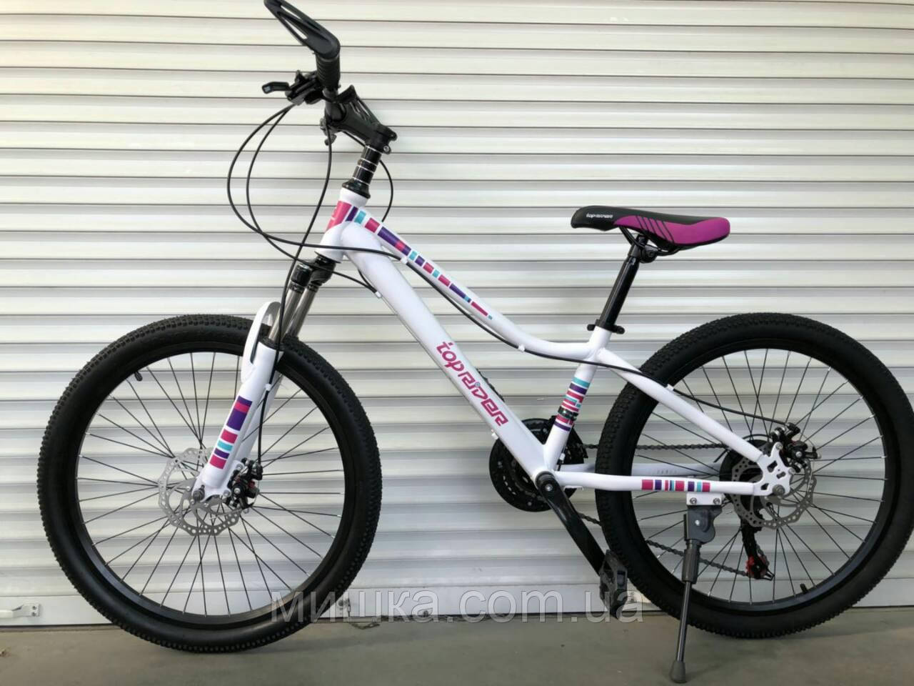 Велосипед TopRider 900 24" підлітковий біло-малиновий, фото 1