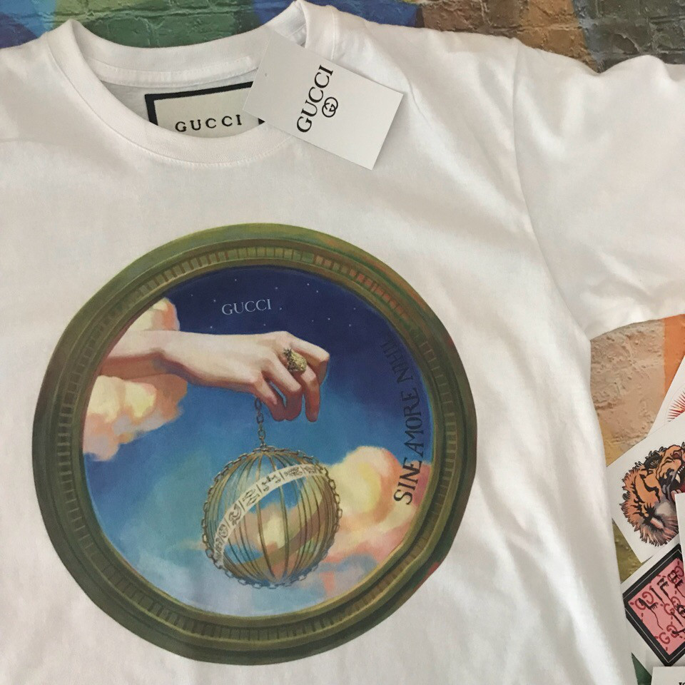 Gucci біла футболка. Люкс XS