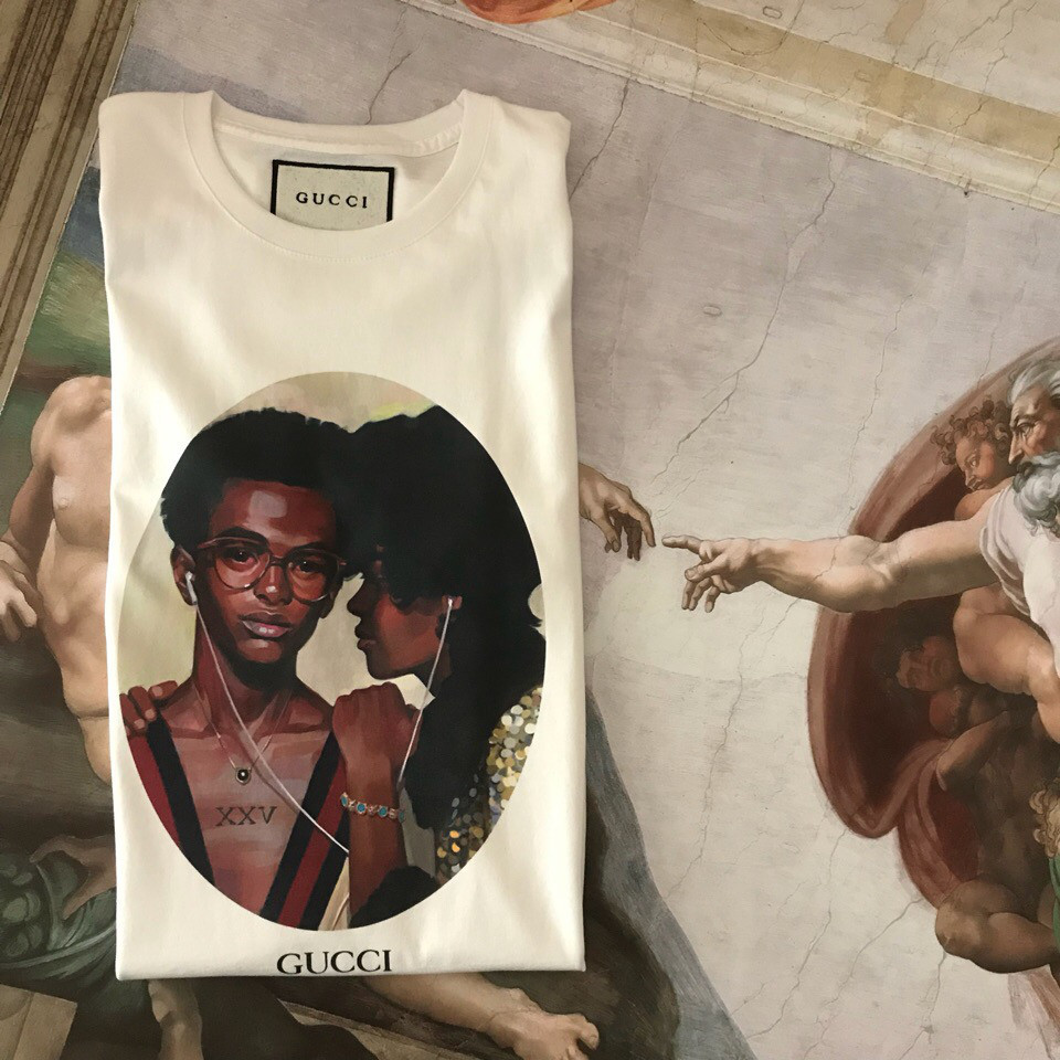Біла футболка Gucci Love. Люкс XS