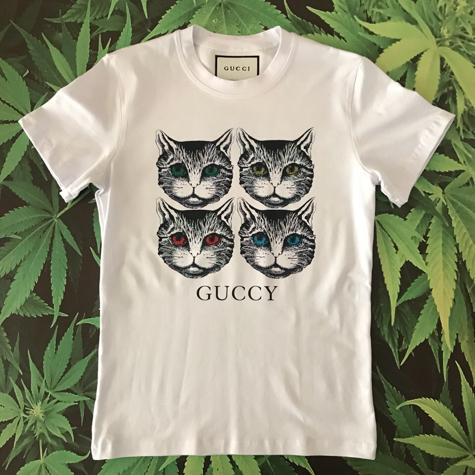 Біла футболка Gucci 4 cats . Ориг бірка. Люкс