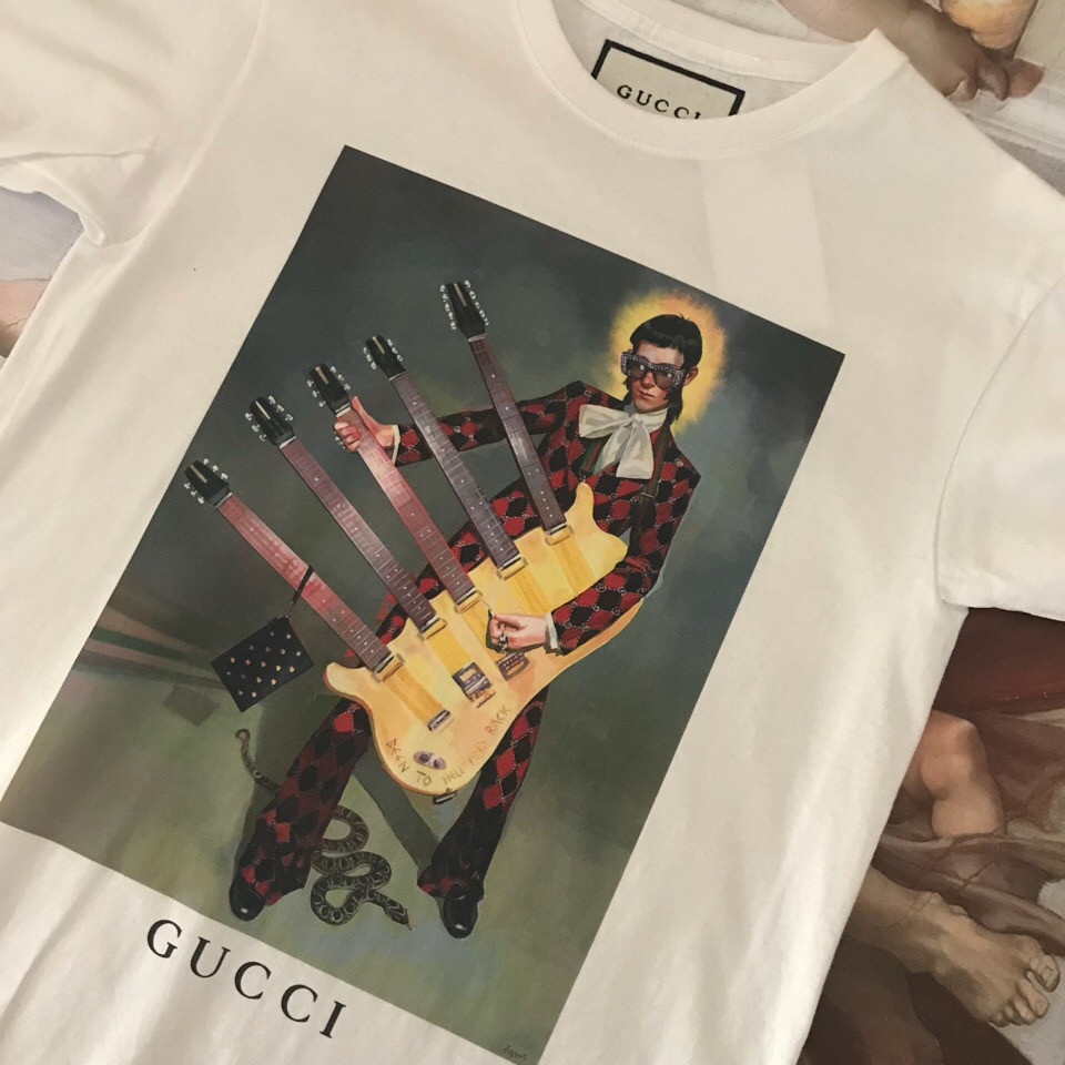Біла футболка Gucci Rock boy. Ориг бірка XS