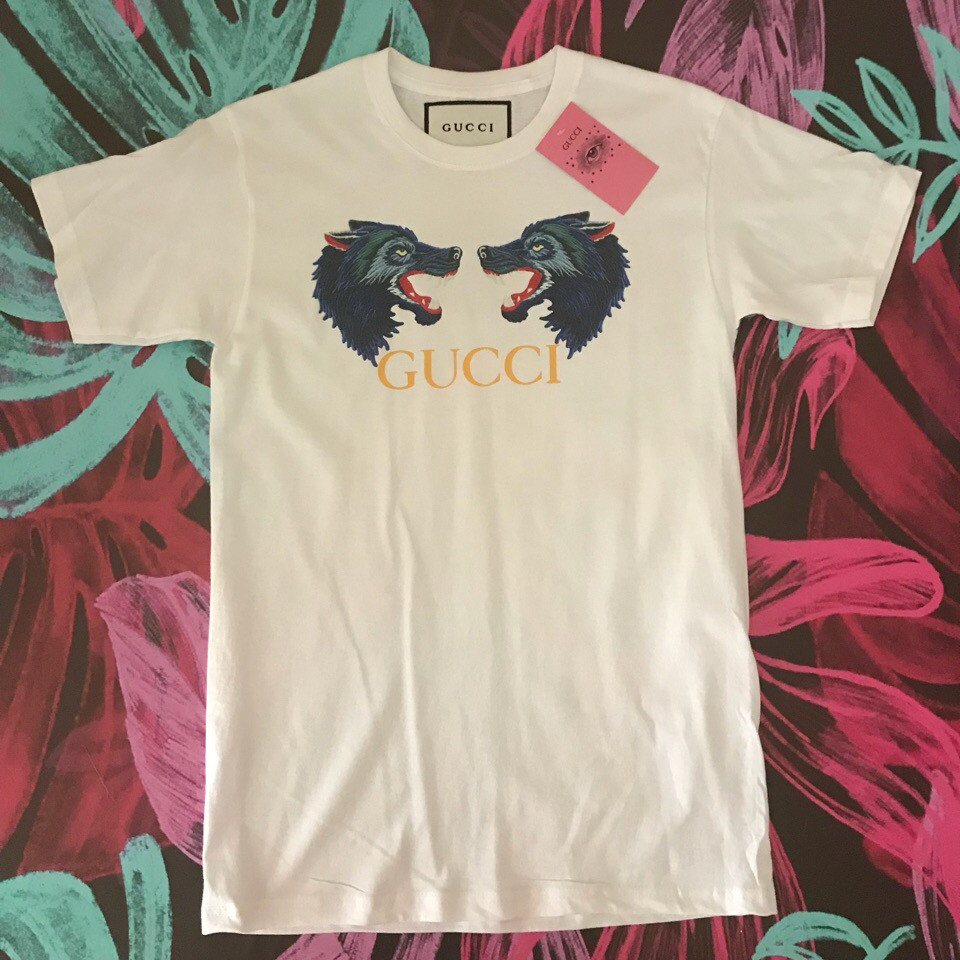 Біла футболка Gucci Wolfs. Ориг бірка