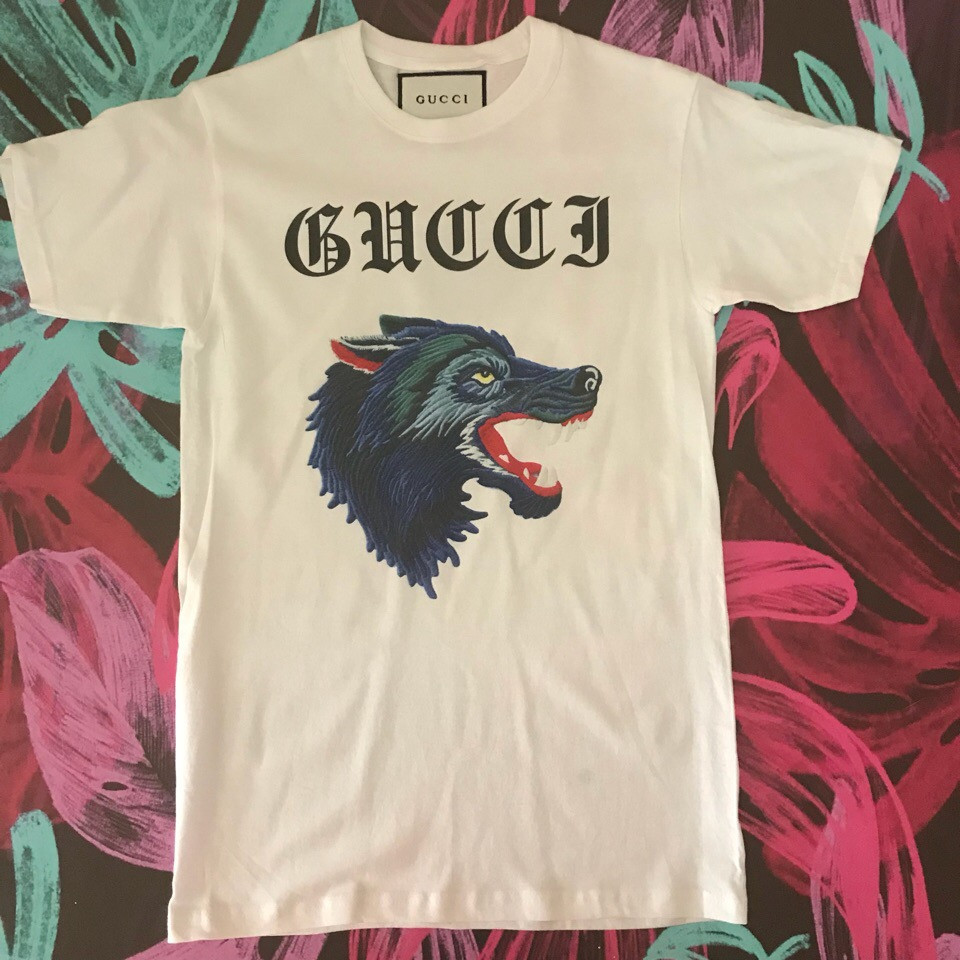 Біла футболка Gucci Wolf. Люкс XS