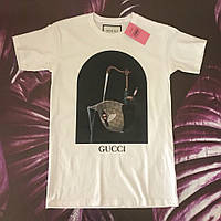 Футболка белая Gucci. Люкс .Ориг бирка