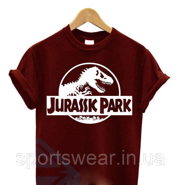 Чоловіча бордова Футболка JURASSIC PARK "" В стилі Marvel ""