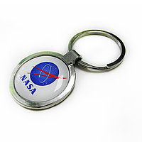 Брелок для ключів металевий круглий з логотипом