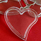 Акрилові брелоки "Серце", заготовки брелоків з кільцем та ланцюжком. Фото 47х47 мм, фото 6