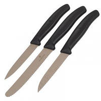 Набір кухонних ножів Victorinox SwissClassic (лезо: 80/80/100мм), чорний, блістер 6.7113.3