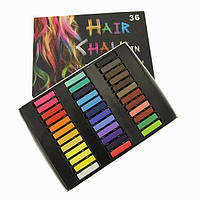 Цветные мелки для волос Hair chalk in (36 шт)