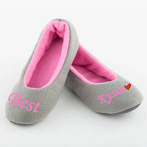 Хатні капці з вишивкою Супер Кума, капці балетки Best Кума