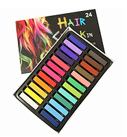 Цветные мелки для волос Hair chalk in (24 шт)